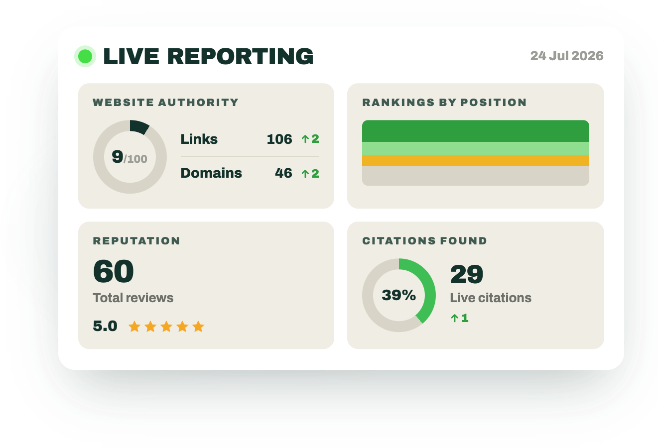 Professional Reporting Dashboard