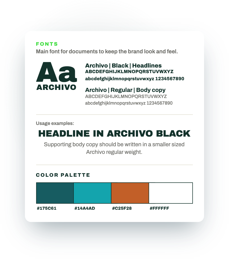 Typeface & Color Standards